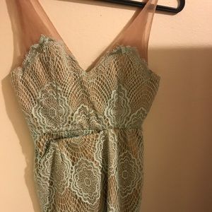 Fancy aqua tight dress by Lulus